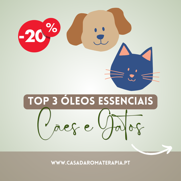 Top 3 Óleos Essenciais: Cães & Gatos -20%