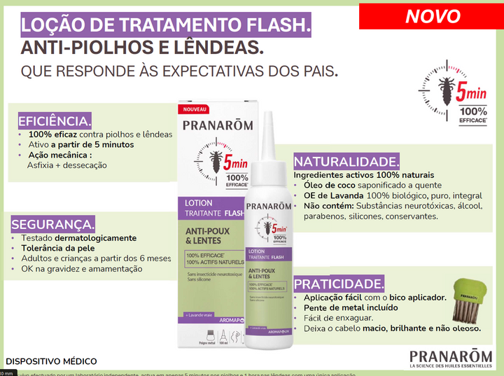 Loção Anti-Piolhos e Lêndeas FLASH