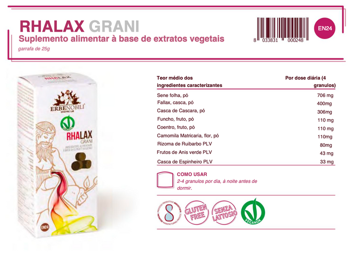 Suplemento natural Rhalax Grani | Trânsito intestinal ***