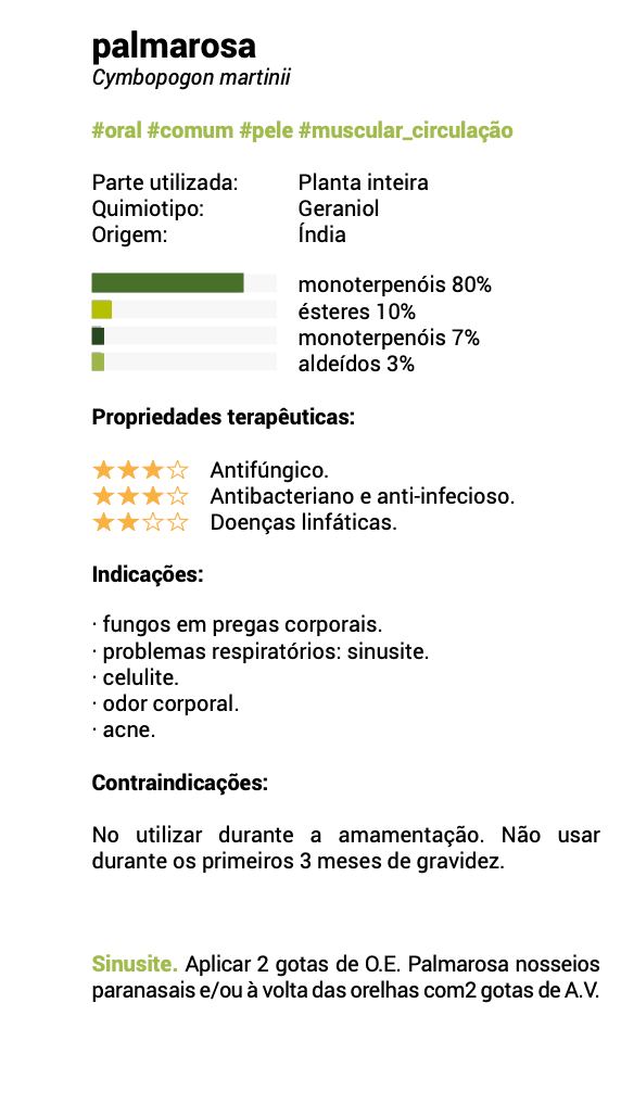 Óleo Essencial Palmarosa 🌿bio | Cymbopogon martinii