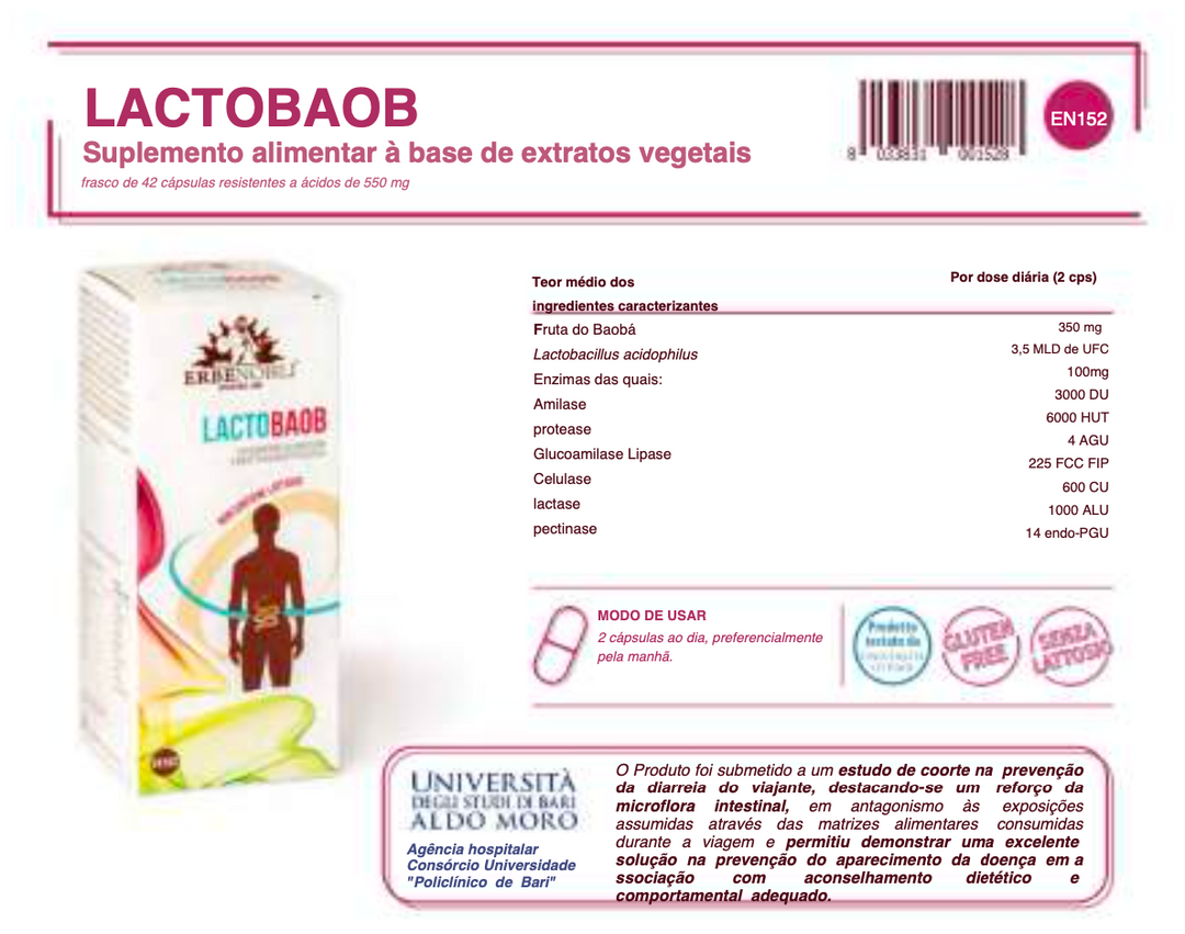 Suplemento Natural - Barriga Inchada | LACTOBAOB 42CPS