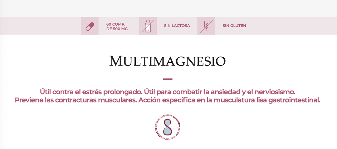 Suplemento Natural - Contraturas Musculares | MULTIMAGNESIO 60CPR