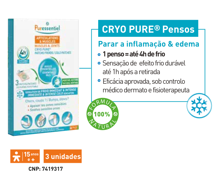 Articulações & Músculos Cryo Pure Pensos Frios – 3 Unidades