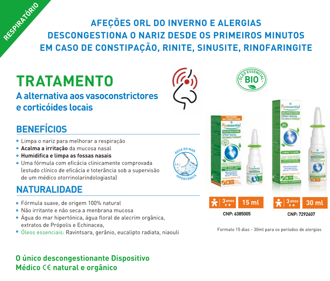 Respiratório Spray Nasal Descongestionante Bio 15ml