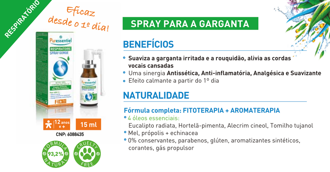 Respiratório Spray para a Garganta 15ml