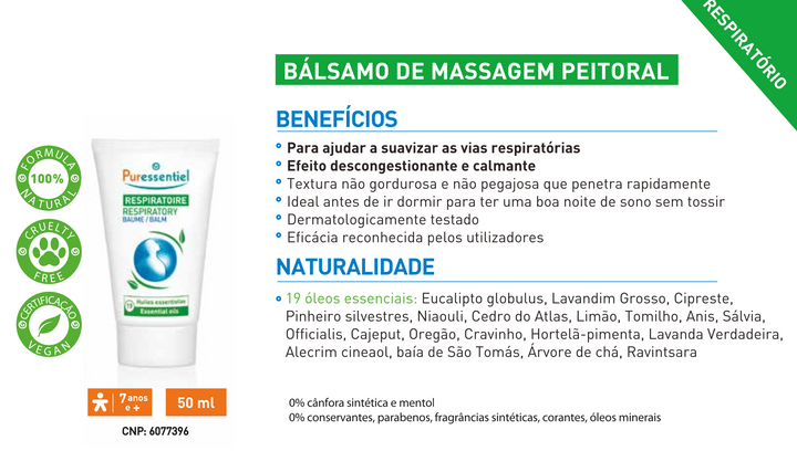 Bálsamo Peitoral de Massagem 50ml (7 anos+)