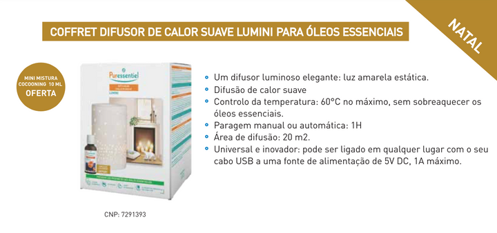 Difusor de Calor Suave Lumini + Mistura Cocooning 10ml -20%