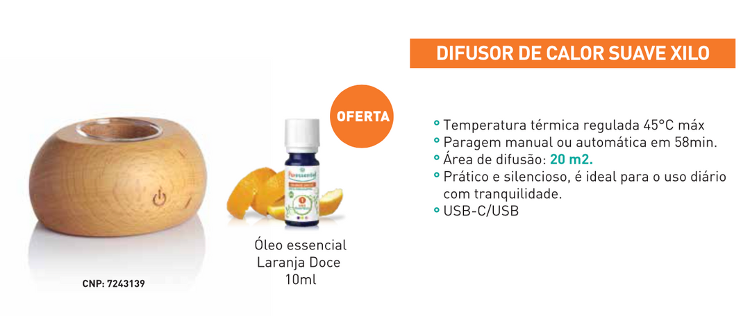 Difusor Xilo + Óleo essencial Laranja Doce -20%