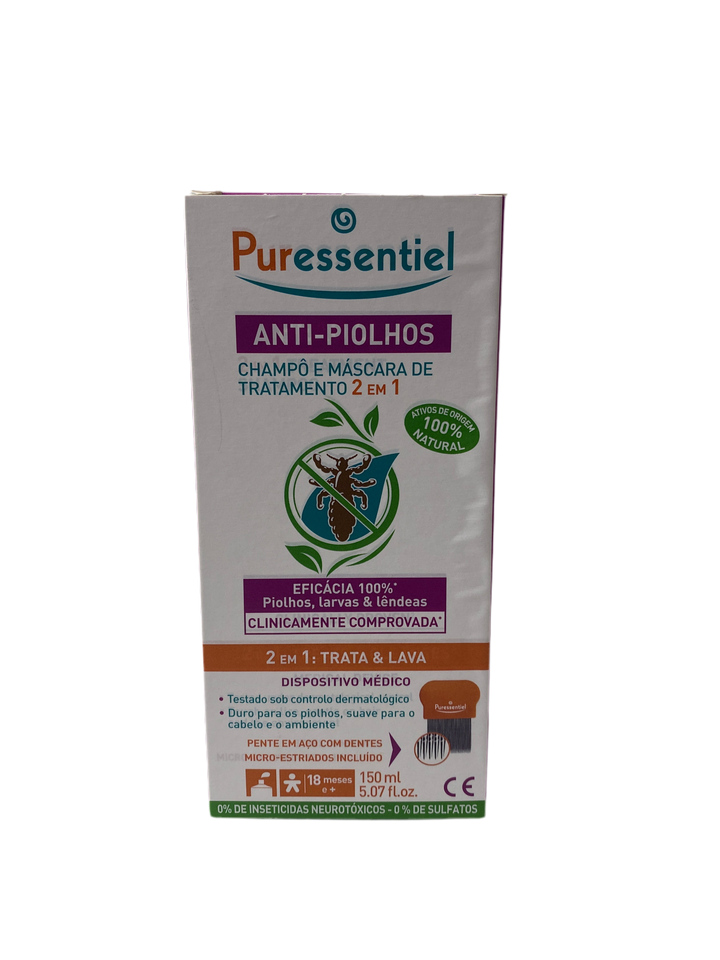 Anti-Piolhos Champô Máscara de Tratamento 2 em 1 - 150ml