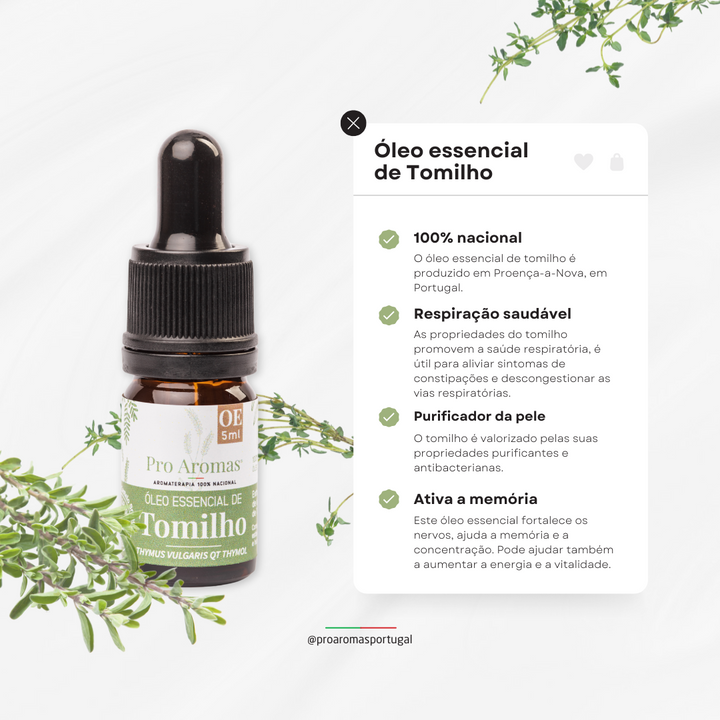 Óleo Essencial Tomilho BIO 100% Português – ProAromas