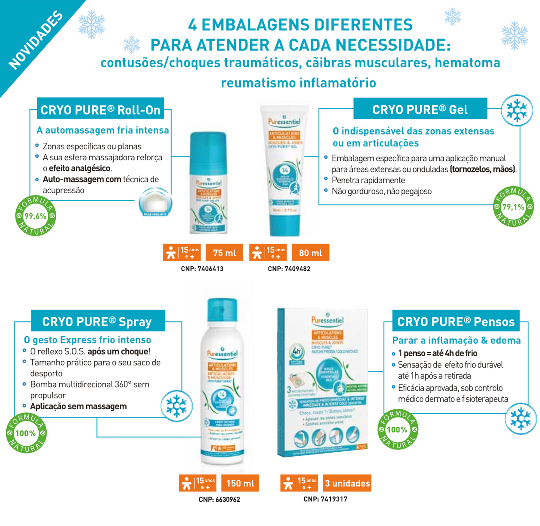 Articulações & Músculos Cryo Pure Pensos Frios – 3 Unidades