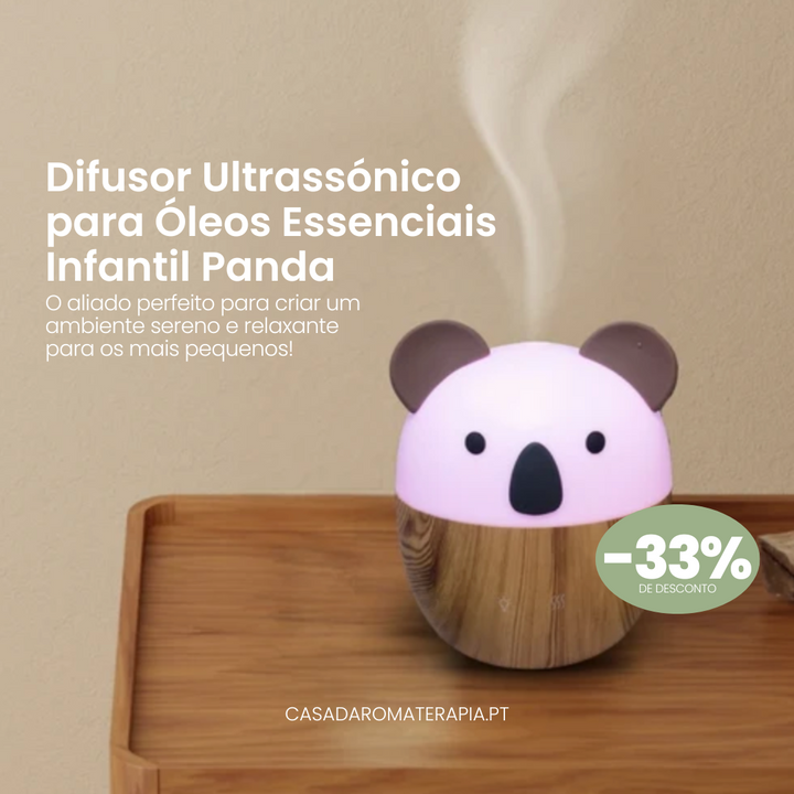 Difusor Ultrassónico para Óleos Essenciais | Infantil Panda Woofie