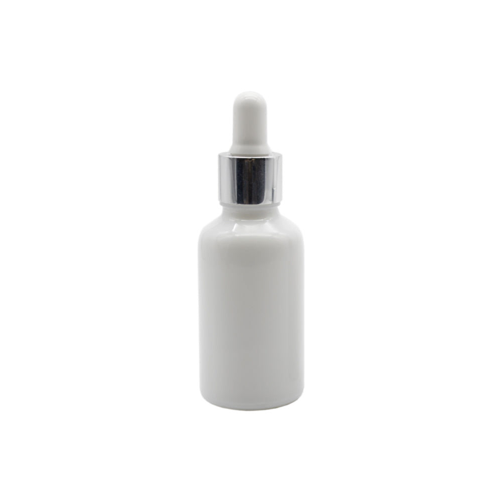 Flacon en verre blanc de 30 ml avec pipette